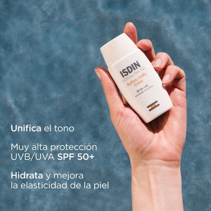 Protector Solar Despigmentante con Color Isdin Foto Ultra Active Unify Color SPF 50+ 50ml