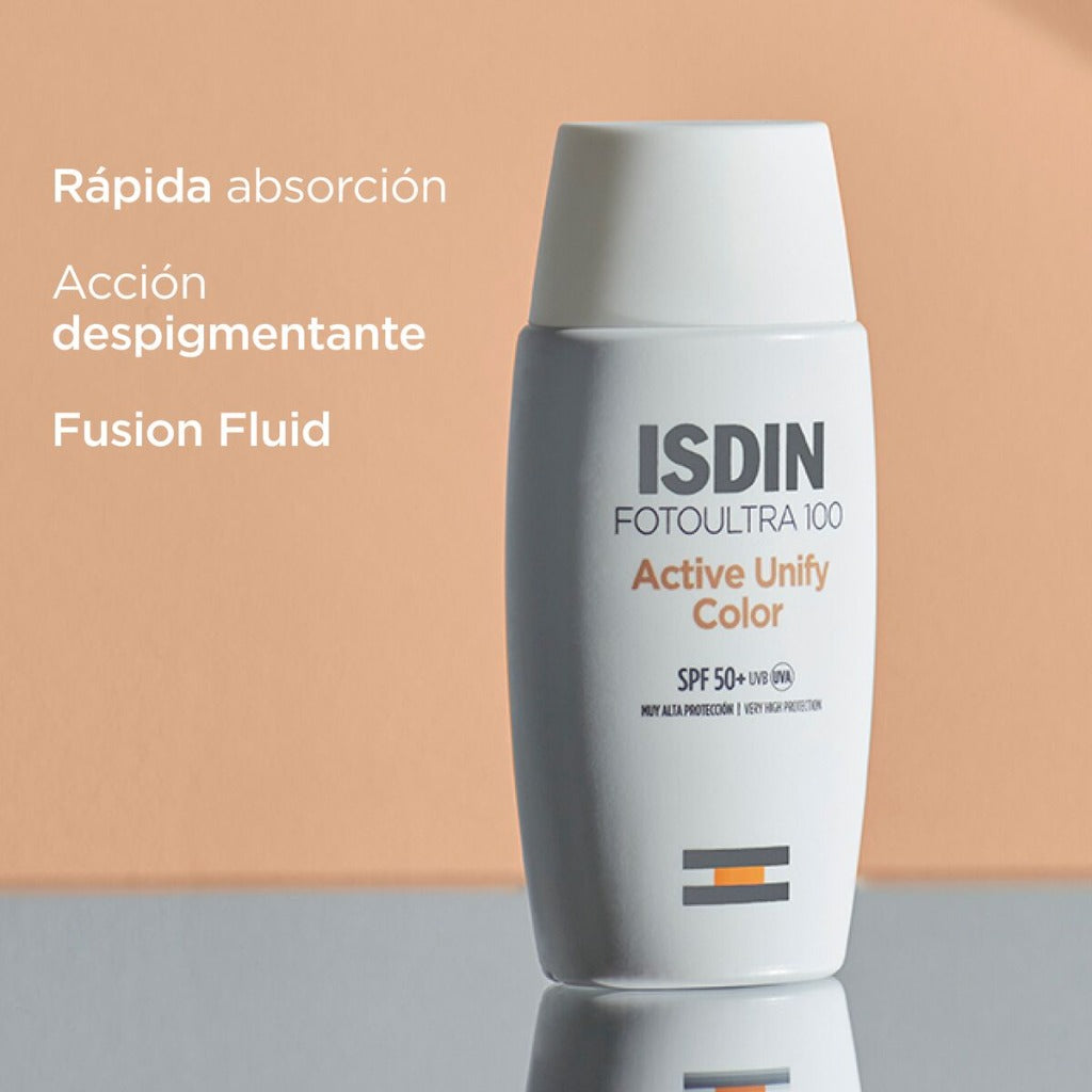 Protector Solar Despigmentante con Color Isdin Foto Ultra Active Unify Color SPF 50+ 50ml