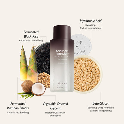Tónico de arroz negro Haruharu Wonder Black Rice Hyaluronic Toner 150ml