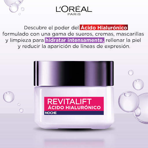 Crema Antiedad con Ácido Hialurónico Cuidado Noche L'Oréal Paris 50ml